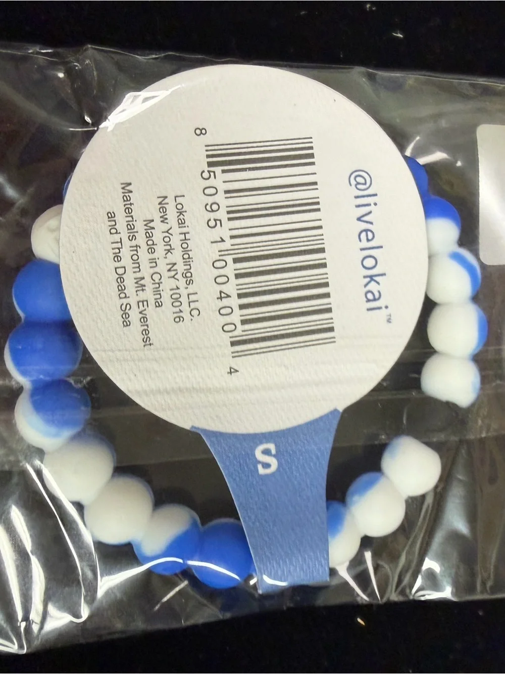 Lokai Kids Bracelet — Blue & White Balance Beads